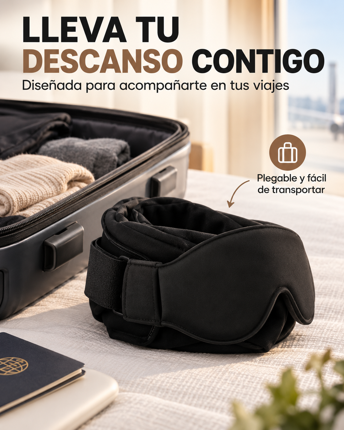 Antifaz de descanso para viajes 3 en 1